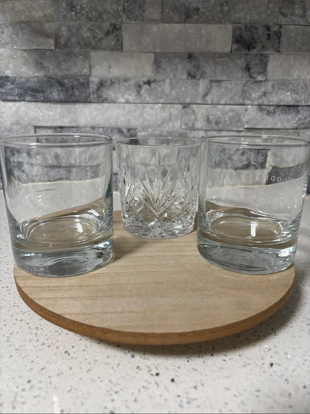 Woodford Reserve Glass Bourbon Whiskey   Lowball On The Rocks Glasses Set of 3